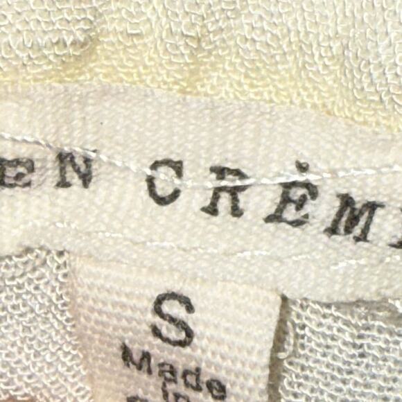 En Creme Ivory and Red V-Neck Embroidered Midi Dress with Handkerchief Hem Small - Picture 6 of 9